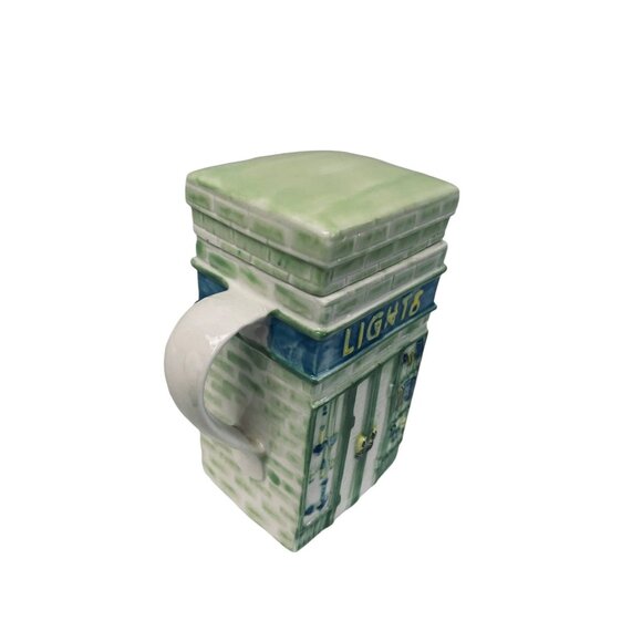 Vintage Tpot Buiding Mainstreeet Store Front Lidded Tea Pot 7" x6" 3" - Picture 7 of 9